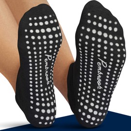 Pembrook Non Slip Grip Yoga Socks | Non Skid Hospital, Barre, Pilates, Maternity, Ballet, Women & Men (6 Pairs)