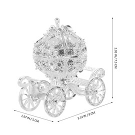 NUOBESTY Crystal Pumpkin Carriage Trinket Box Rhinestone Princess Carriage Jewelry Box Hand Painted Jewelry Display Organizer Collectible Figurine Ornament for Women