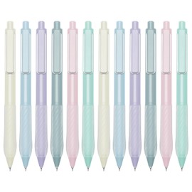 Aisibeiger Gel Pens Black Ink Fine Point 0.5mm Retractable Cute Pen for Smooth Writing School Office Supplies (Silver 12-count)