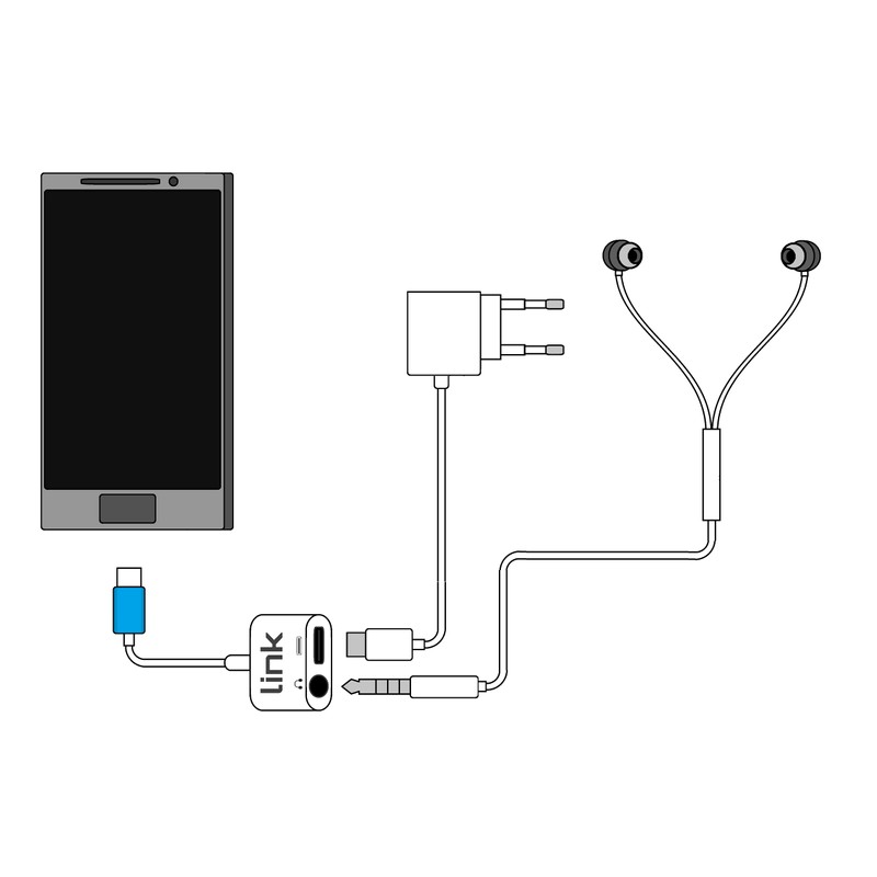 Unbekannt LINK LKADAT153 USB-C Splitter Adapter for Smartphone and Audio
