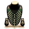 Aheli Multi Layered Green Pearl con Kundan Collar Pendiente Indio