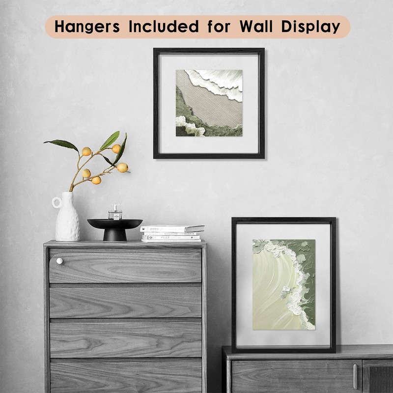 MUYE 5x7 Floating Frames Set of 2,Double Glass Picture Frame