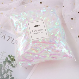 PEVOGON Easter Grass Bulk Filler Paper Shreds for Easter Basket Gift Packaging Filling Egg Stuffer Party Supplies(Colorful White)