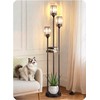 Crystal Standing Floor Lamp with Shelves for Living Room 67"