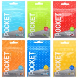 Pocket TENGA Series (Wave LINE + Click Ball + Block Edge + Hexa-Brick + Crystal Mist + Spark Beads)