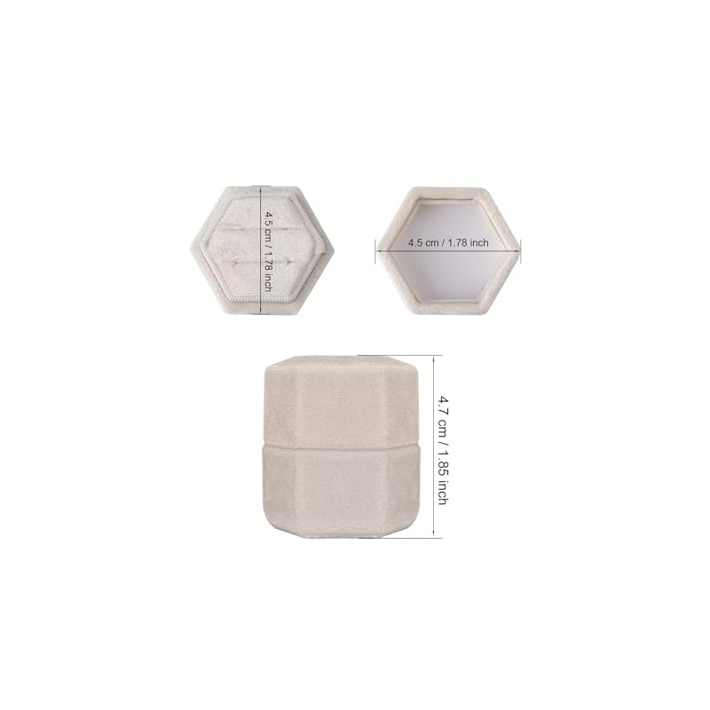 AIEX - Caja de terciopelo para joyas, doble ranura hexagonal