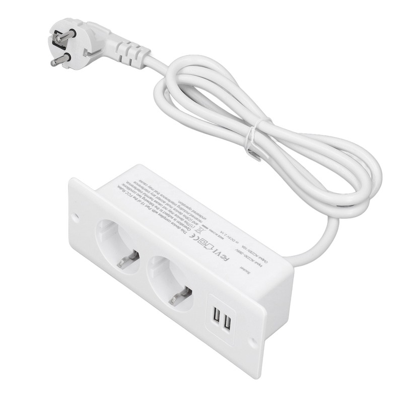 Embedded Power Outlet 2 USB 2 10A Ports Recessed Desk