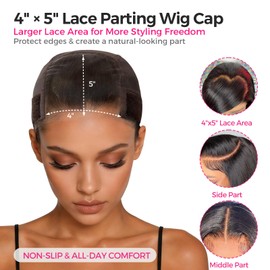 Labhairs Wig Grip Cap for Women, 4x5 HD Lace, Non-Slip, Brown