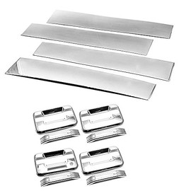Sizver Polished Stainless Steel Pillar Posts + Handle Covers for 2004-2014 F-150 ^SuperCrew Cab^