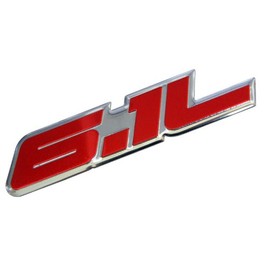 ERPART 6.1L Liter RED on Polished Silver Hemi Engine Real Aluminum Emblem Badge Compatible with Dodge Charger Challenger Magnum Jeep Grand Cherokee Chrysler Hemi 300C SRT-8 SRT8 SRT RT