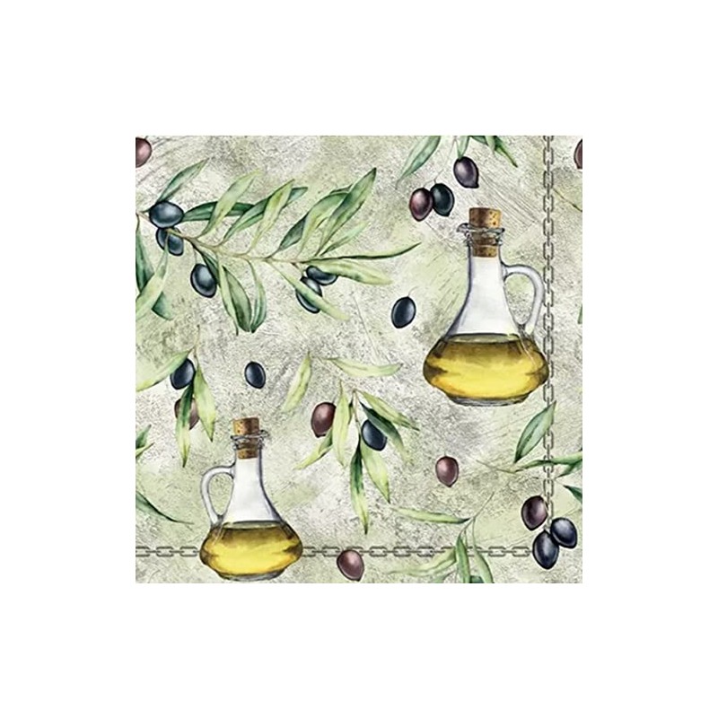 20 Napkins Black Olives on Leaves | Olive | Food