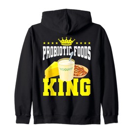 Lustige probiotische Lebensmittel König Probiotika Darm Gesundheit Männer Kapuzenjacke