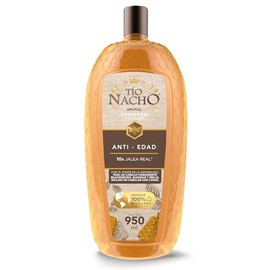 TIO NACHO Shampoo AntiEdad, Aporta nutrición y suavidad, con jalea real y extractos de romero, bardana, aloe vera y jojoba, Empaque 100 reciclado,... 