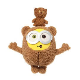 MINISO 11" Bob+Tim Costume Minions Plush Toy, Cute Sleeping Bedding Stuffed Animals Kawaii Plushies Pillow for Kids Boys Girls