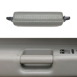 Car Interior Driver Door Leather Pull Handle Replacement for Volkswagen Touareg 2003-2010 (Gray)