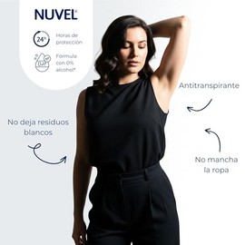 Nuvel Desodorante Antitraspirante Para Mujer Anti manchas en Roll On, Protección Invisible, 65 ml, anti sudor, anti mal olor, Protección 24 hrs.