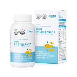 Atomy Children's Omega 3 120 Capsules Kids Elementary School Students Youth Chewable Omega 3 / 애터미 어린이오메가3 120캡슐 키즈 초등학생 청소년 츄어블 오메가3