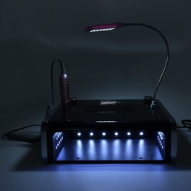 Nail Drill with Curing Lamp, Nail Dust Collector, LED Light, Grinding Machine - 108W 4-In-1 Nail Art Kit for Efficient Nail Polishing and Dust Removal (US Plug)