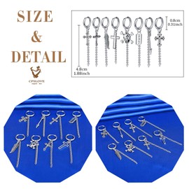 CPSLOVE Men's Women's Stainless Steel Asymmetric Hoop Earrings Fashion Irregular Stainless Steel Earrings for Teenagers, Stainless Steel, No Gemstone