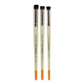 Creative Mark Pastel Smoothies - Paintbrush for Pastel Blending Bristle & Nylon Hair for Blending on Rough Surfaces Short Handle Lacquered Wood Handles - [Soft | Set of 3] White