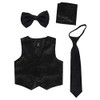 iGirlDress - Conjunto de chaleco de satén formal de 4
