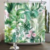 Green Leaves Eucalyptus Shower Curtain, Floral Tropical Plant Shower Curtains
