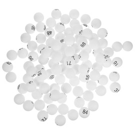 Bingo Balls 1-100 100 Pieces Numbered Balls, 1-100 Balls Table Tennis Balls Printed Pong Balls with Numbers for DIY Project Bingo Game Entertainment -White