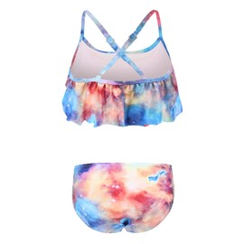 Zestonie Girls Bikini Swimsuits Two Piece Bathing Suit Hawaiian Tie Dye Swimwear Set for Kids Girls Nebula Size 14/12-14 Years