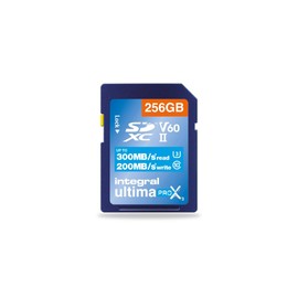 Integral 256GB UHS-II SD Card V60 Up to 300MBs Read and 200MBs Write Speed 1733X SDXC Professional High Speed Memory Card