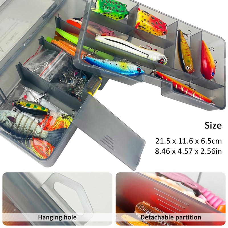 L PATTERN Kunstköder Hecht Set, 158PCS Wobbler Angelköder Kit Popper