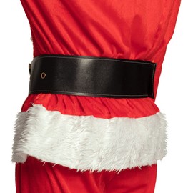 Boland Santa Belt with Buckle, 150cm, Christmas Fancy Dress Accessory, Santa Claus Dress Up, Father Christmas, Xmas, Adult, Black/Gold (150cm)