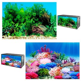 yueXinCh Aquarium Background Underwater Poster Double-sided Pattern Fishbowl Stickers Fish Tank Wall Decorations Sticker PVC Coral Aquarium Decor Backgrounds Underwater Poster 62 * 30 cm