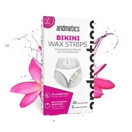 andmetics Bikini Cold Wax Strips | For up to 20 Uses | Vegan and Cruelty Free | Use for the Whole Body | For Up to 4 Weeks of Smooth Skin | Suitable for All Skin Types
