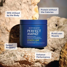 BodyHealth BodyHealth PerfectAmino Powder - BCAA and EAA Powder for Pre and Post Workout - Amino Acid Energy Drink for Men and Women to Support Lean Muscle and Recovery - Lemon Lime - 60 Servings