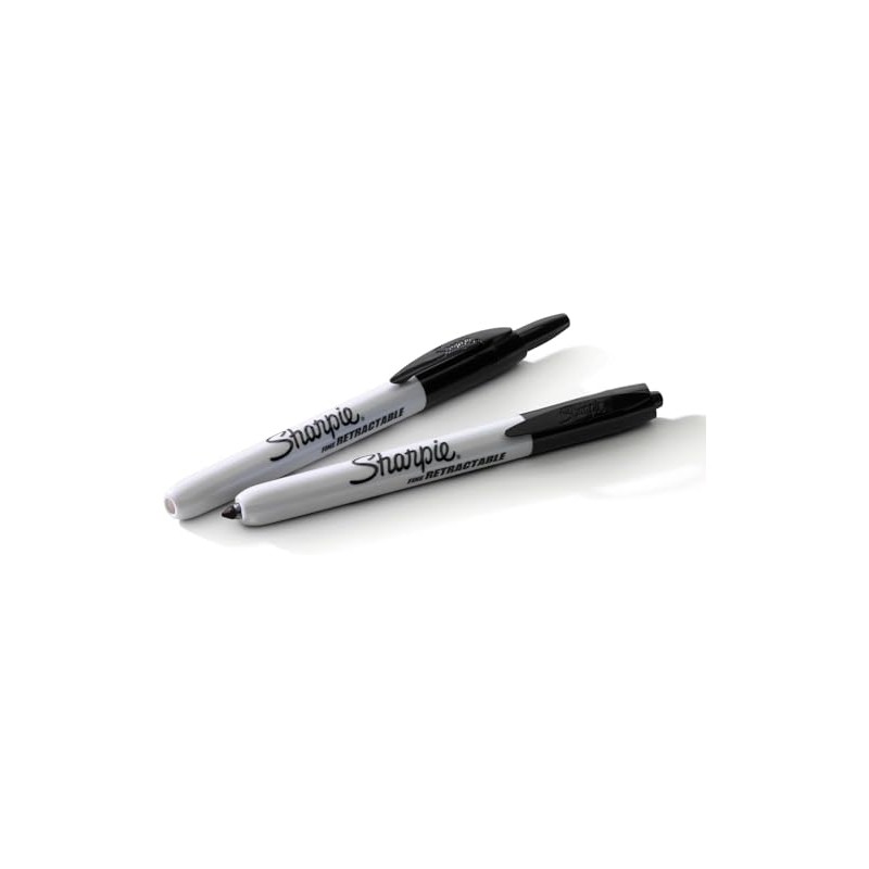 Sharpie Retractable Permanent Markers Fine Tip Black (Pack of 4)