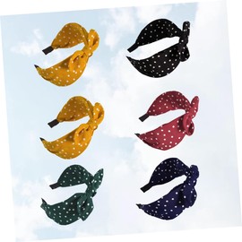 Ipetboom 6pcs Knotted Hair Bands with Bowknot Design Chic Leopard Pattern Headwraps Yellow Red Green and Khaki Fashion Hair Accessories for Daily Wear and Parties