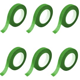 Flora Tape, Shallow Green, 6 Rolls, Artificial Flowers, Flower Tape, Flower Arrangement Kit, Flower Making, Tape, For Florists, Bouquets, Stem Wraps, DIY Crafts, Materials, Flower Materials,