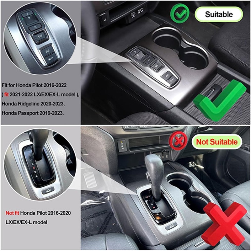 Heutamo Center Console Gear Shift Cup Holder Panel Trim Cover
