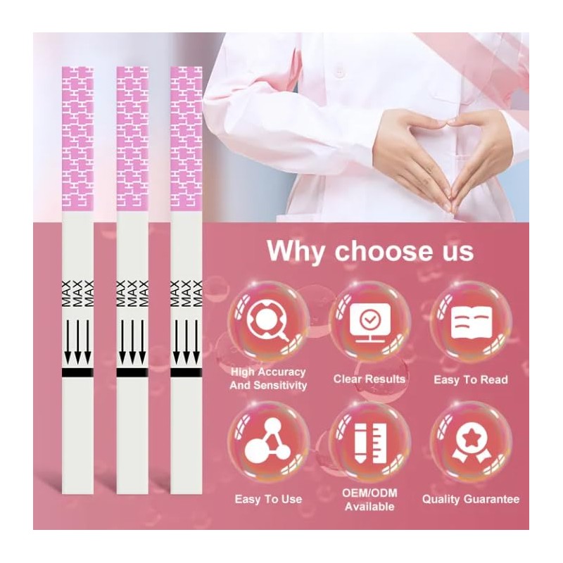 Ovulation Test Strips 25mIU/mL Tests 3.5mm One Step Rapid Test