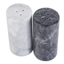 Marble Salt and Pepper Shakers Set, Handcrafted White and Black Marble Salt and Pepper Shakers