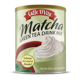 Caffe DVita Mezcla Para Bebida De Té Verde Matcha - Té Verde Matcha Japonés En Polvo, Sin Gluten, Bajo En Grasa, Sin Colesterol, Sin Aceites...       