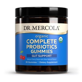 Dr. Mercola Complete Probiotics Gummies, 30 Servings (30 Gummies), 5 Billion CFU per Gummy, Dietary Supplement, Digestive Support, Non-GMO, Certified USDA Organic