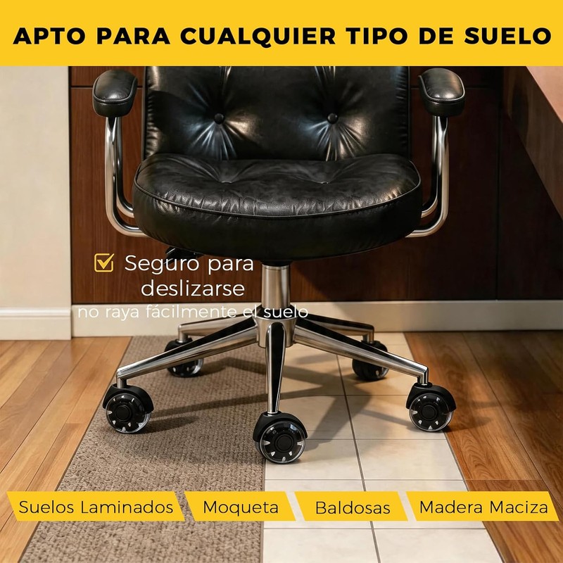 Fuwen 6PCS Ruedas para Silla de Oficina