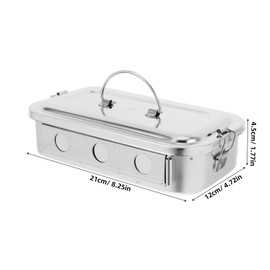 GANAZONO Disinfection Box Emesis Basin Tools Container Tooth Trays Moldable Rolling Instrument Tray with Organizer for Food Metal Basin 304 Stainless Steel Silver