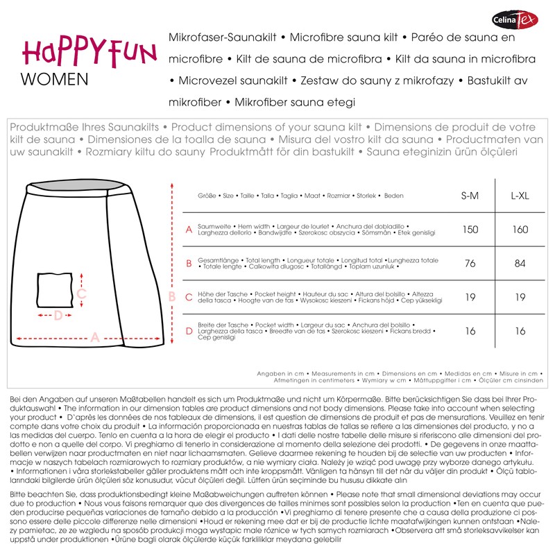 CelinaTex Happyfun Kilt Long L/XL 84 x 160 cm Bordeaux