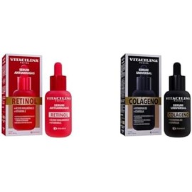 Sérum Antiarrugas Retinol Ácido Hialurónico Vitamina E Día Noche 30ml Hipoalergénico + Serum Universal Colágeno Vitamina B5 Centella Firmeza elasticidad luminosidad 30ml