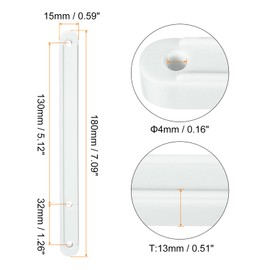 sourcing map Drawer Slides, 5Set 180mm - Plastic Drawer Rails with Screw, Side Mounted Grooved Guide Rail for Cabinet Drawer Bedside Table Wardrobe Dresser (White)