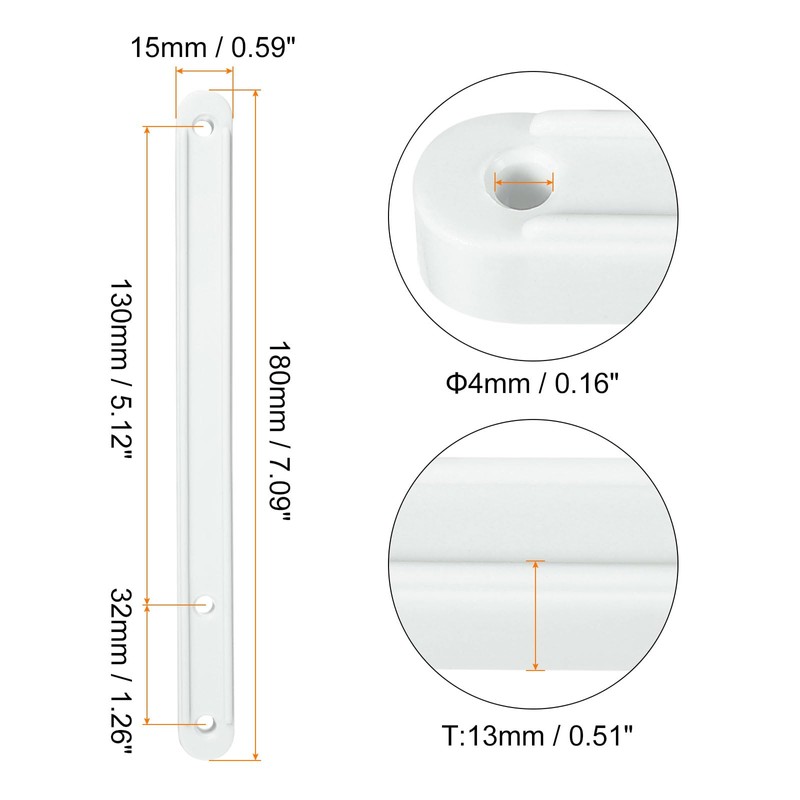 sourcing map Drawer Slides, 5Set 180mm - Plastic Drawer Rails