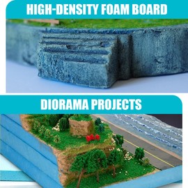 Gohytal Pack of 6 Foam Board, Hard Foam, Polystyrene Rectangles Hard Foam Board, High Density Blue Foam Plate, Foam Board, Craft Plate for Crafts, Landscape, Building, Modeling, DIY Model, 40 x 30 x 2
