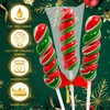 32 Pack Red-and-Green Twisty & Swirl Lollipops with Red Ribbon